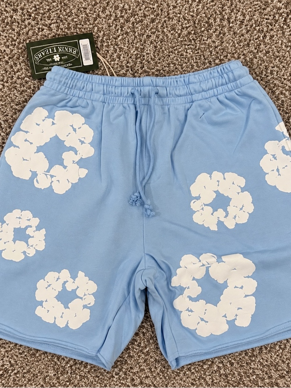 Light Blue Floral Ring Athletic Shorts